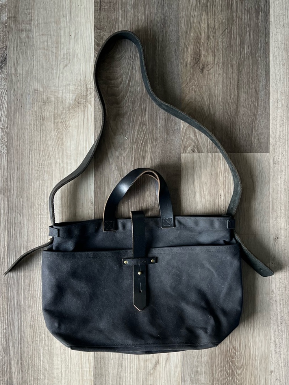 Peg and Awl Waxed Canvas Tote Bag All Black - Picture 4 of 10